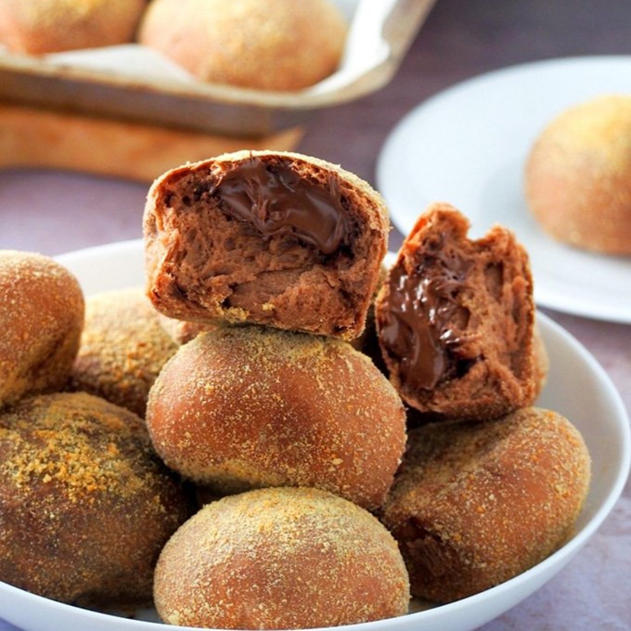 Chocolate Pandesal with Nutella Filling