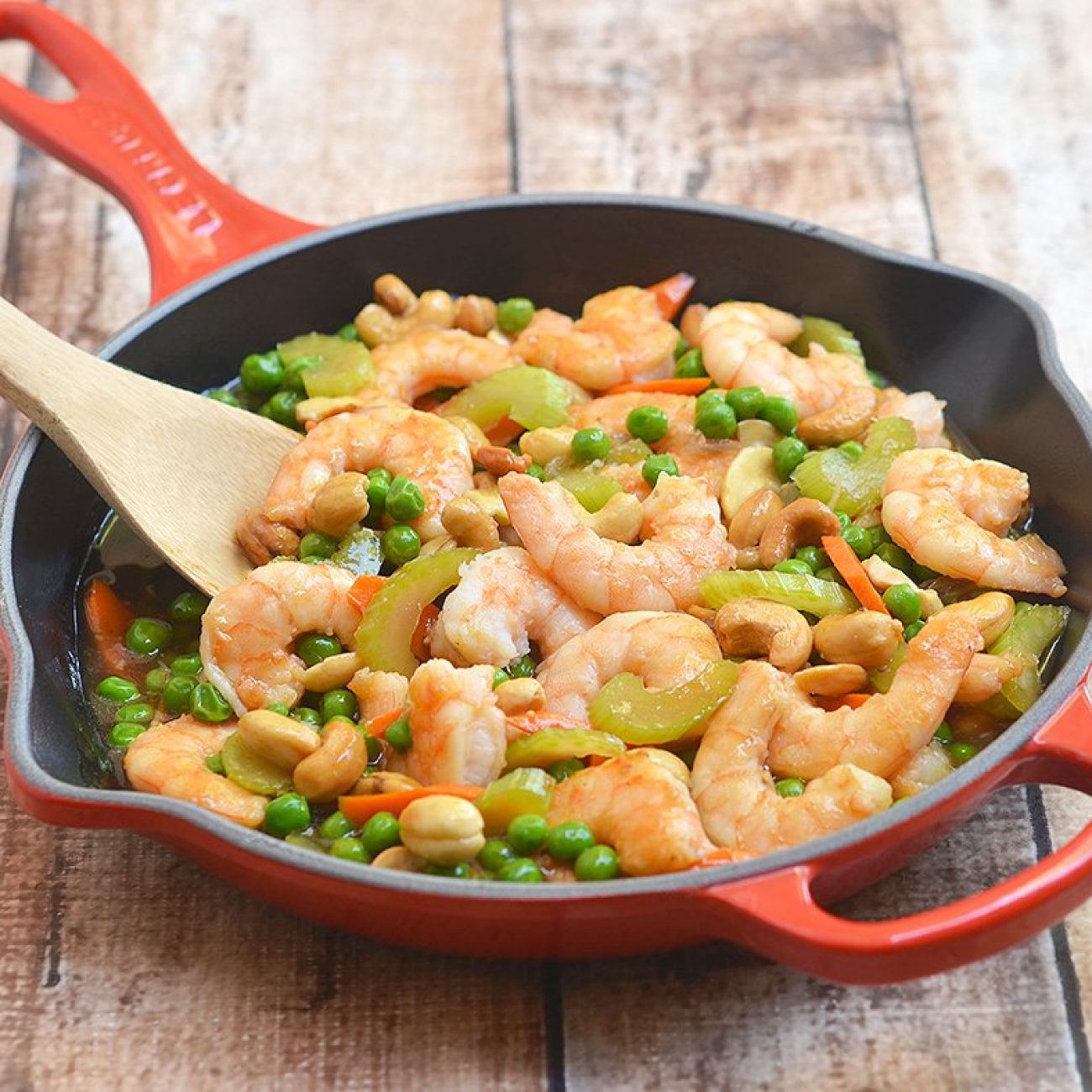 Shrimp with Green Peas and Cashew